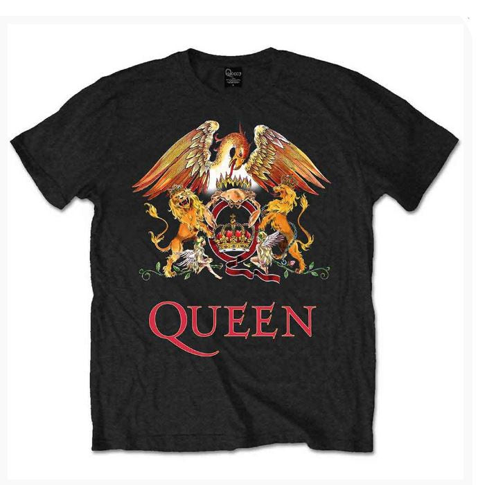 Queen Kids T-Shirt - Classic Crest (Black)