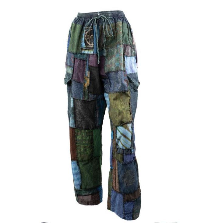 Patchwork Straight Leg Pants 18419