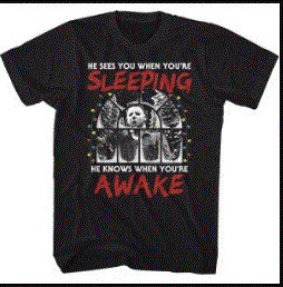 American - Halloween He Sees You When You're Sleeping T-Shirt