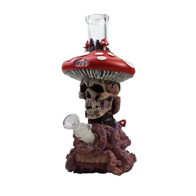 Tentacle Skeleton Mushroom 10.5" Water Pipe - H508