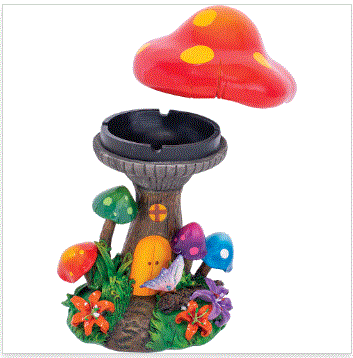 Fujima - 9.5in Large Mushroom Forest Statue w/Hidden Ashtray