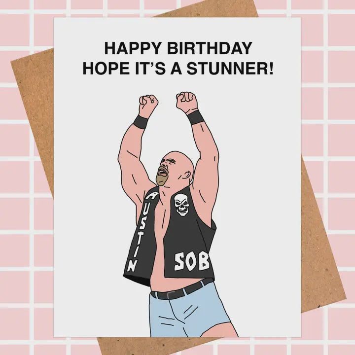 Stone Cold Steve Austin Wwe Wrestling Birthday Card - Pop Culture