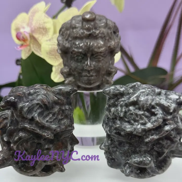 Yooperlite/Emberlite Carved Medusa Head - Healing Energy