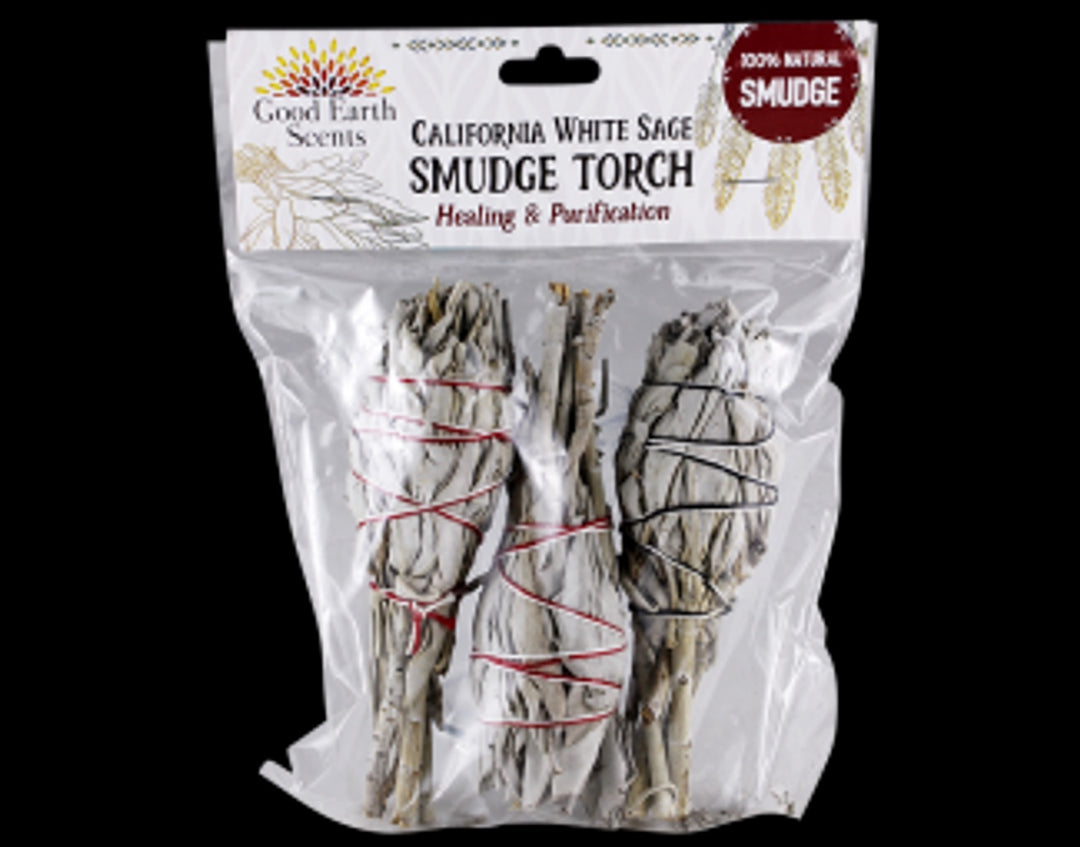 Packaged Dried Herb Bundle - Soul Sticks - 4in - California White Sage - Smudge Torch (3pk)