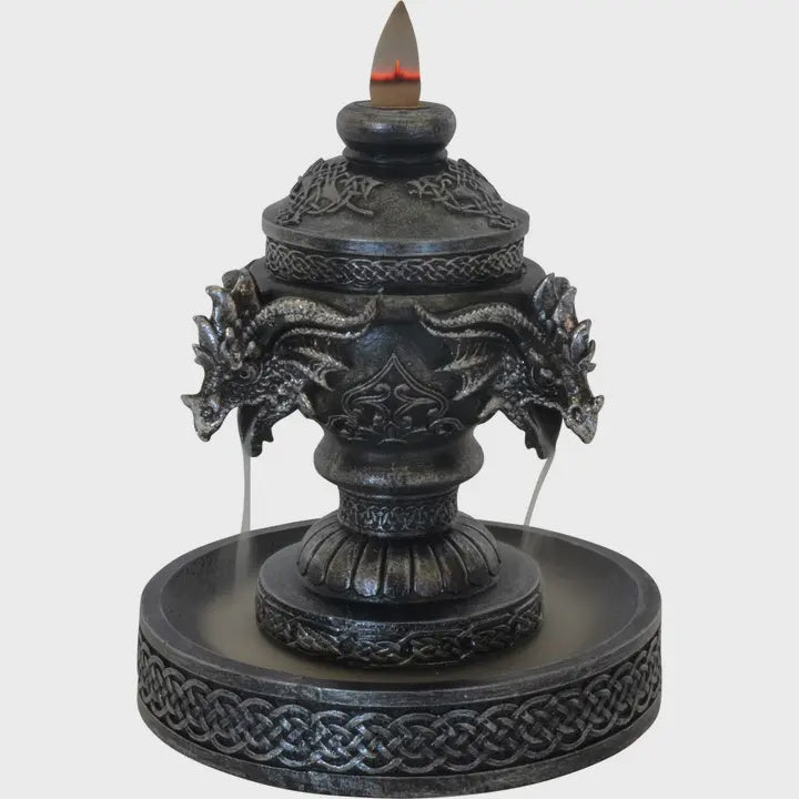 Celtic Triple-Headed Dragon Backflow Incense Burner 89683