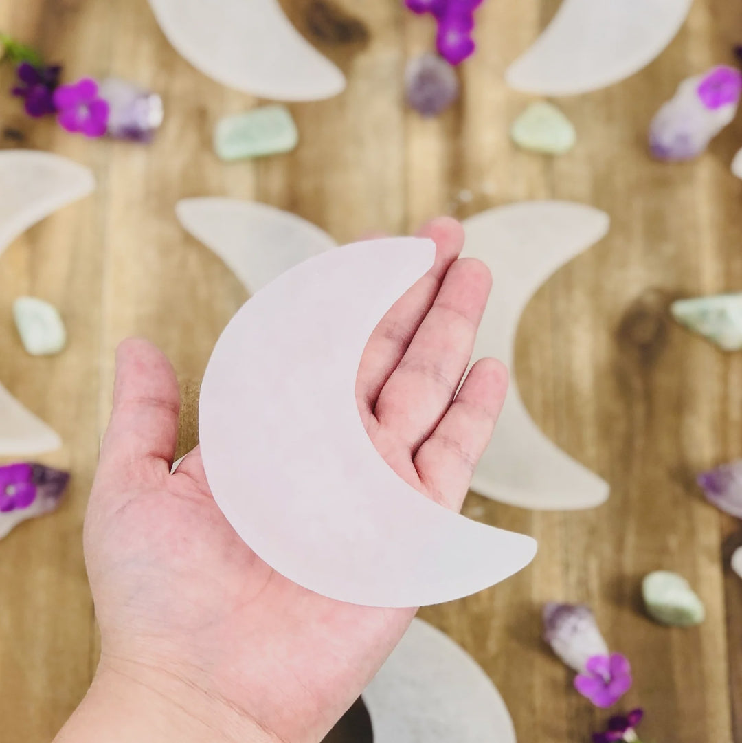 Selenite Crystal Moon Slice