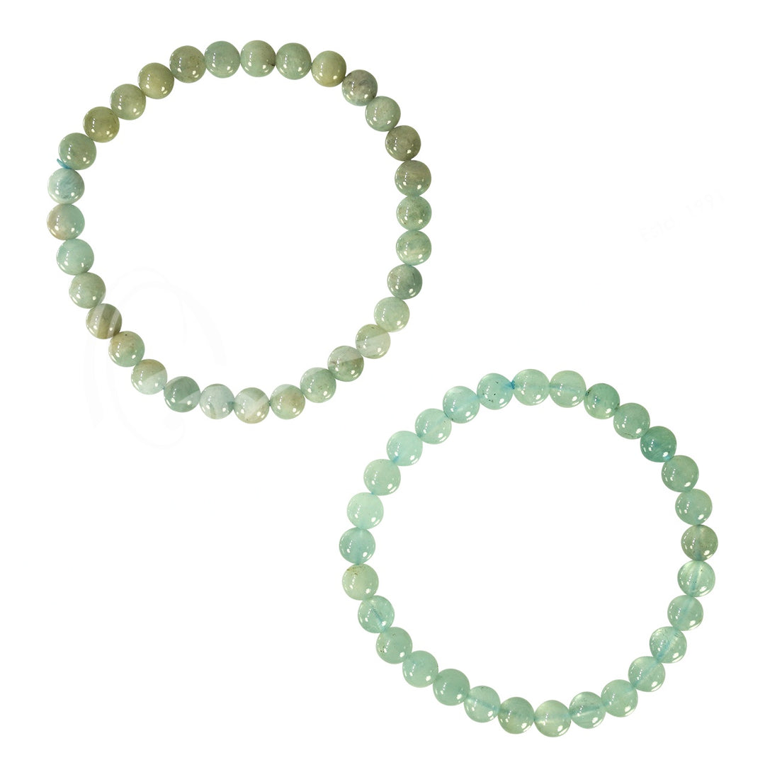 Aquamarine Elastic Beaded Bracelet