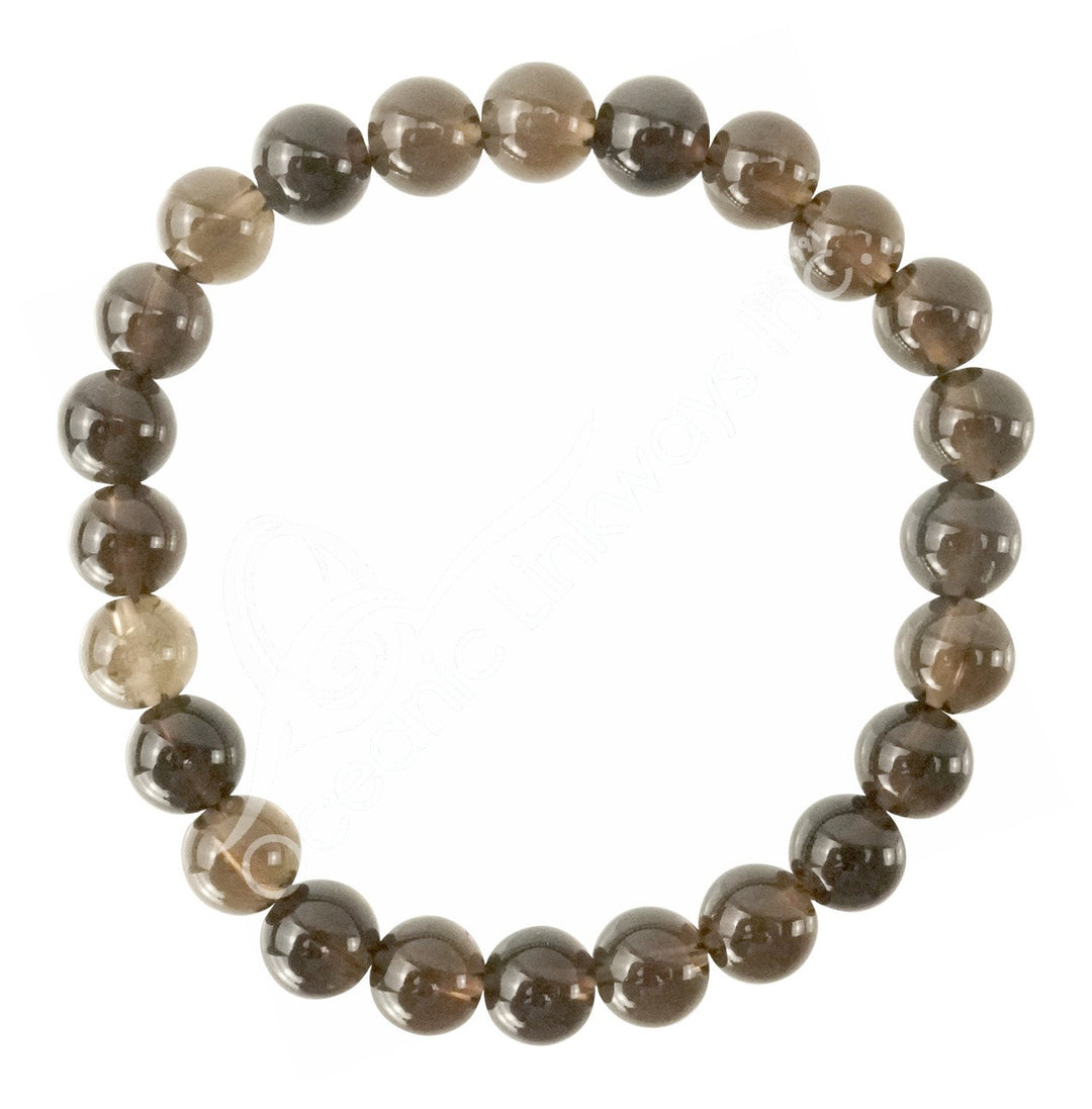 Smoky Quartz Beaded Elastic Bracelet