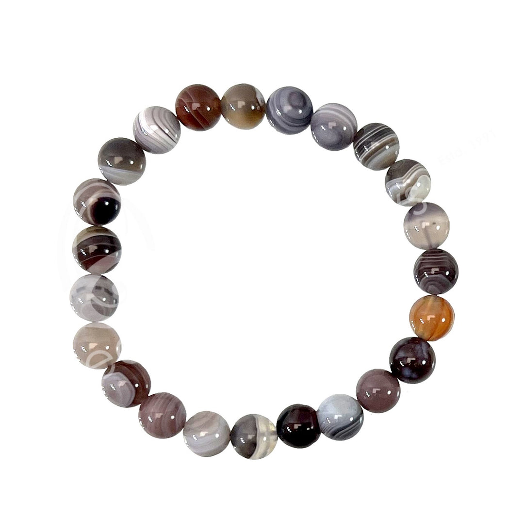 Botswana Agate Beaded Elastic Bracelet