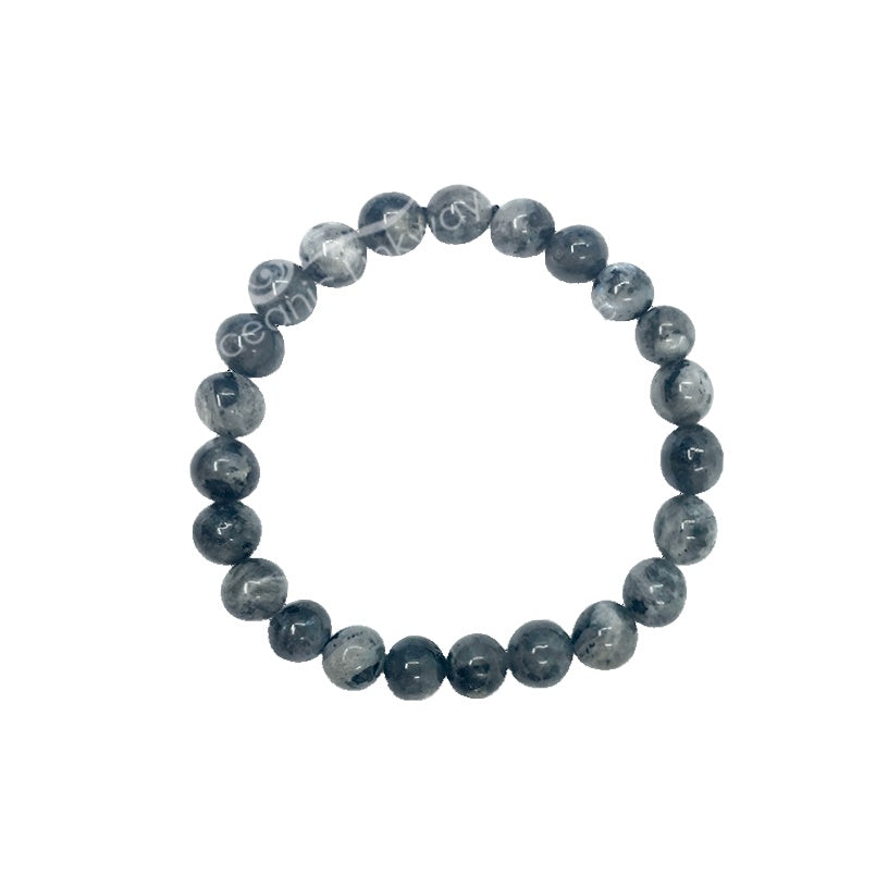 Larvikite Beaded Elastic Bracelet