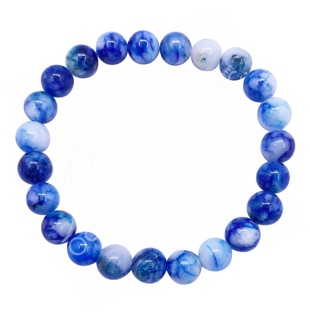 Blue Chrysocolla Beaded Bracelet
