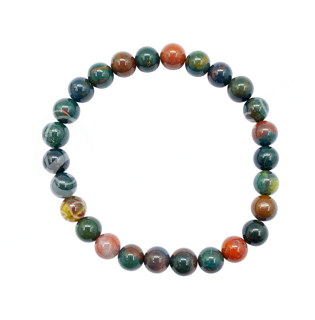 Bloodstone Beaded Elastic Bracelet