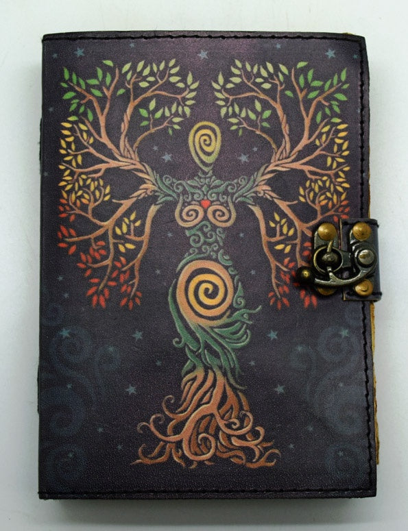 Color Soft Leather Tree Goddess Journal - 3067