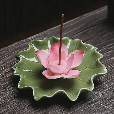 Ceramic Pink Lotus Incense Burner 49997