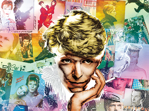 3D Poster - Bowie Albums Collage