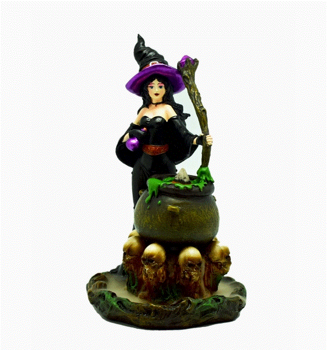 Witch Statue Back Flow Incense Burner