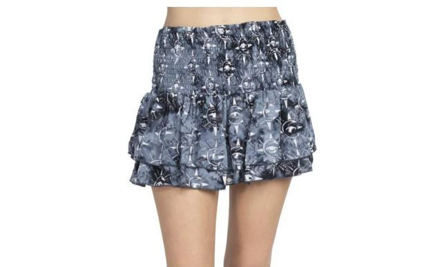 Batik Ruffle Miniskirt