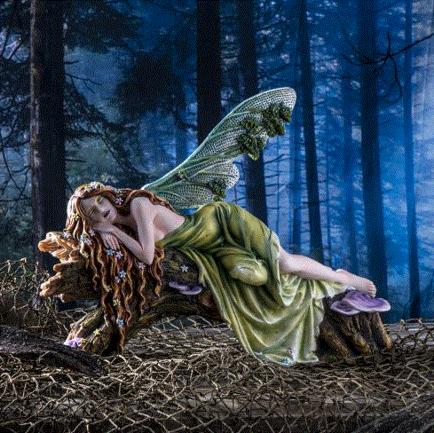 Sleeping Fairy in the Forest Statue 14008