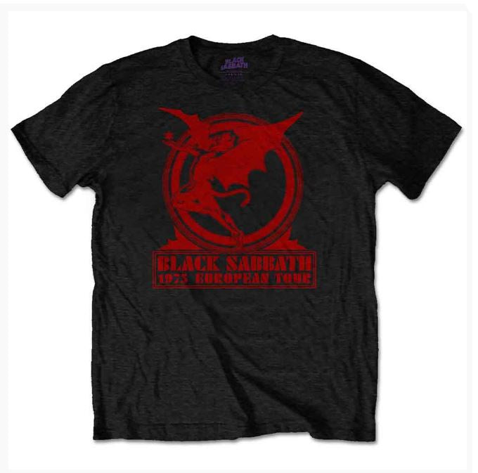 Black Sabbath Unisex T-Shirt - Europe '75 (Black)