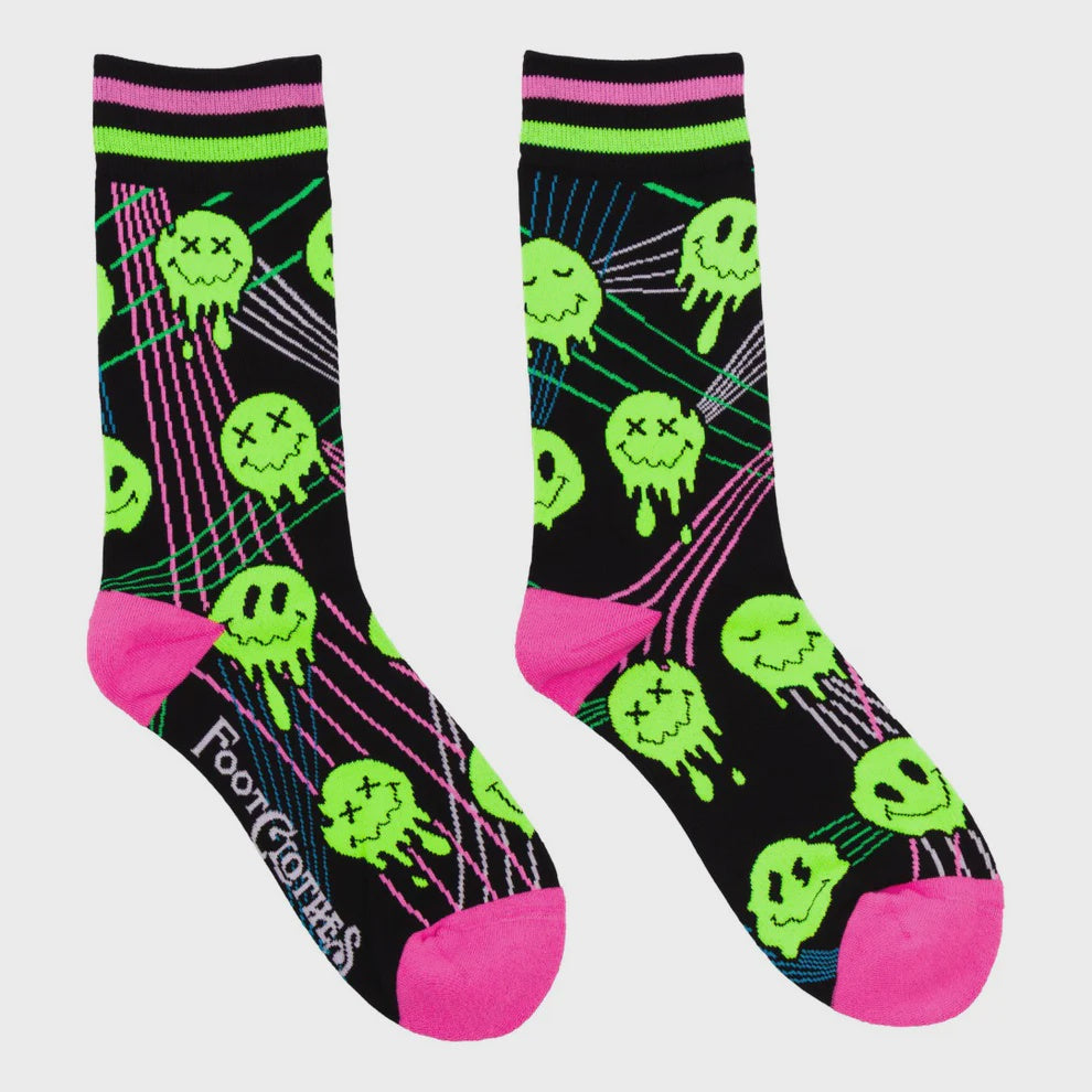 Laser BassFace Melt Supreme UV Reactive Crew Socks