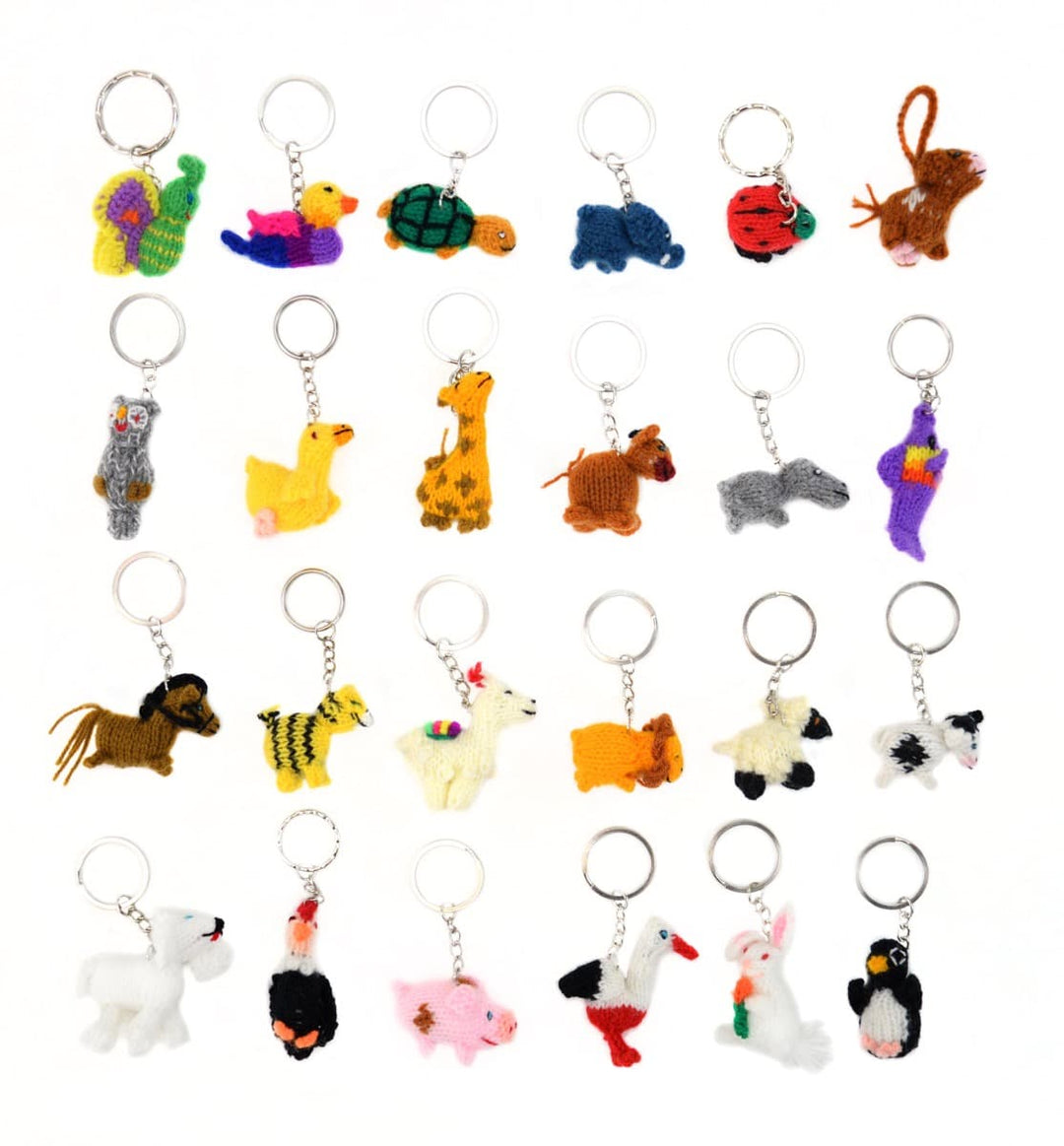 Hand-Knit Animal Keychain - Assorted