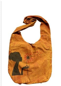 Dandelion Girl Print Cotton Adjustable Tote Bag
