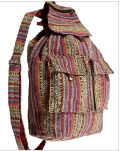 Tibetan Cotton Striped Backpack
