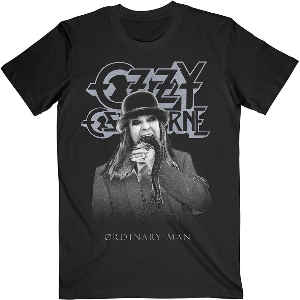 Ozzy Osbourne Unisex T-Shirt - Ordinary Man Snake Rayograph (Black)