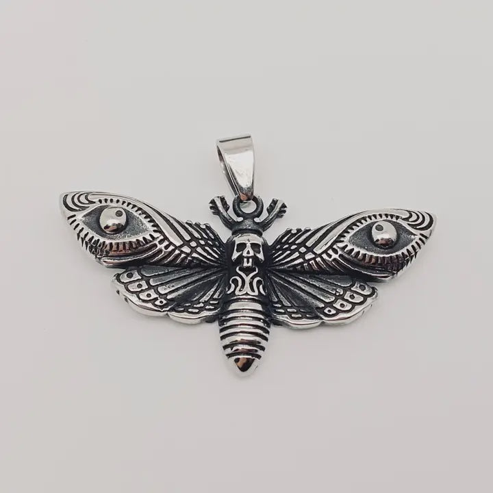 Moth Titanium/Stainless Steel Pendant