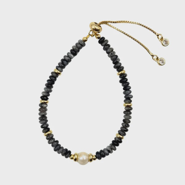 Summer Rondelle Pearl Stone Bracelet