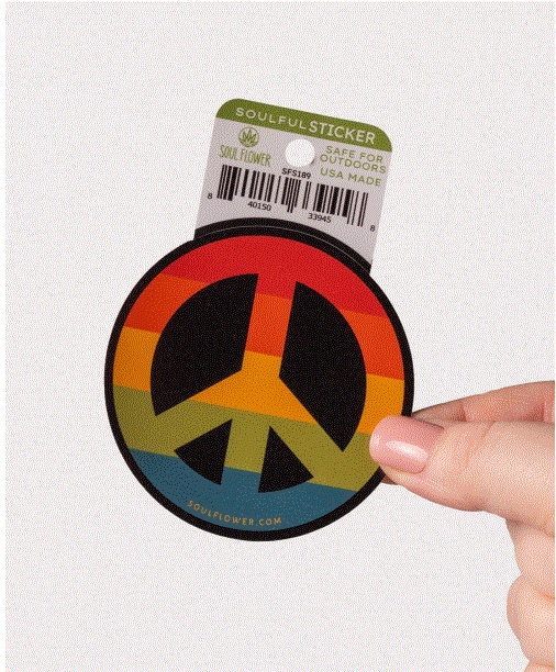 Soul Flower - Rainbow Peace Sign Sticker