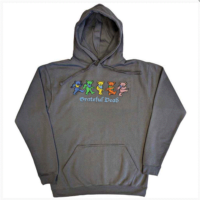 Grateful Dead Unisex Pullover Hoodie - Dancing Bears (Grey)