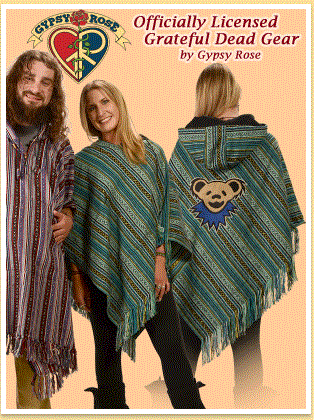 Grateful Dead Bear Face Brushed Gheri Cape Poncho