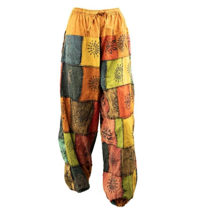 Gathered Patchwork Print Pants 18425