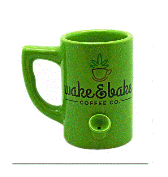 Green Wake & Bake Coffee Company Pipe Mug