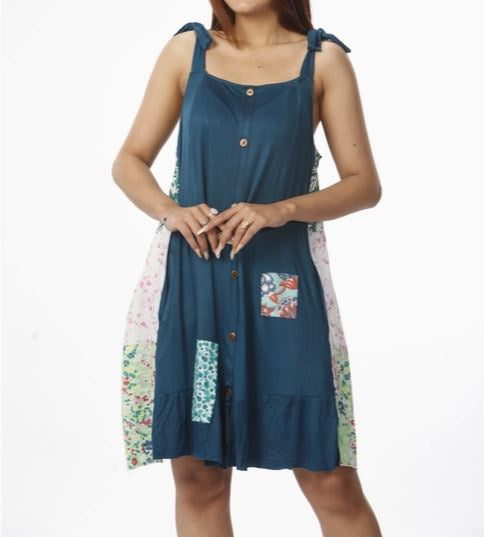Ultrasoft Viscose Patchwork Mini Dress