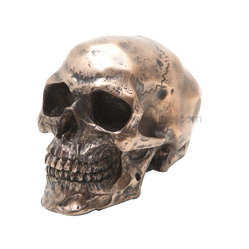 Small Bronze Skull Statue 8861