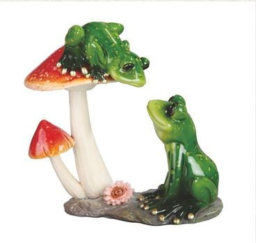 Frog Couple w/Mushroom Statue 61319