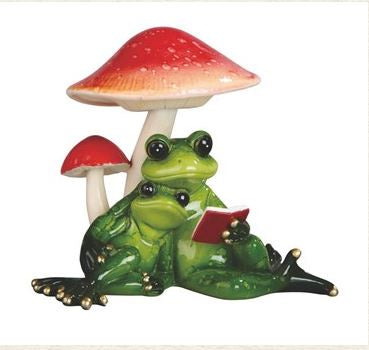 Frog w/Mushroom Statue 61318