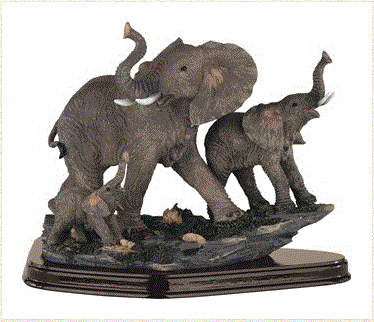 GSC - Elephant Family Statue 54070