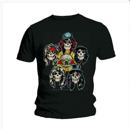 Guns N' Roses Unisex T-Shirt - Vintage Heads (Black)