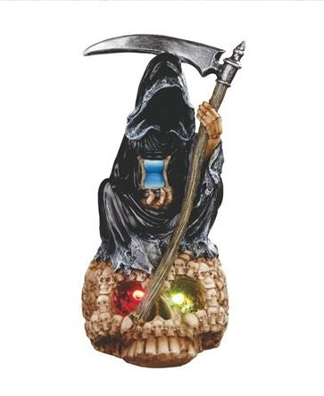 Santa Muerte on Skull Statue LED 44158