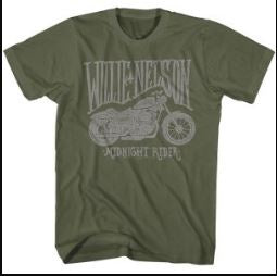 Willie Nelson Midnight Rider Military Green T-Shirt