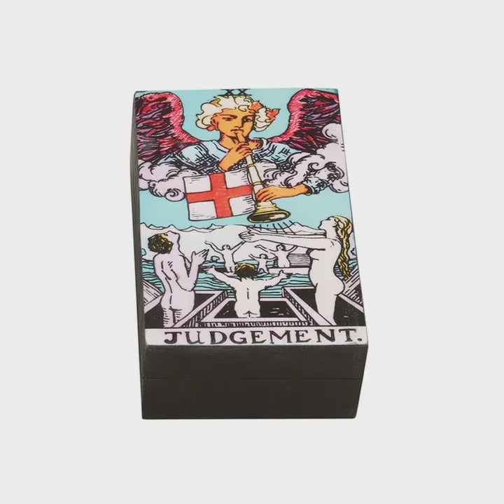 Wooden Tarot Card Box - Judgement