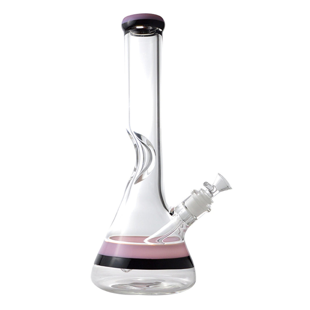 14" Glass Water Pipe Single Curved Ice Pinch