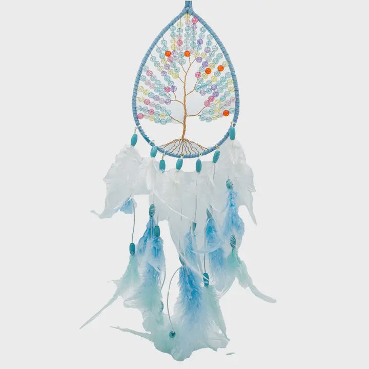 Blue Teardrop Tree of Life Dreamcatcher