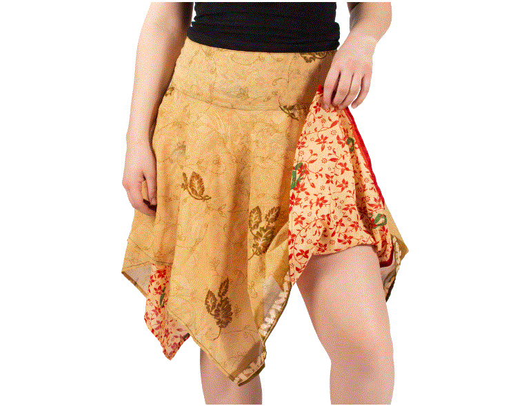 Magic Touch - Wraparound Skirt Silk w/Saree Material