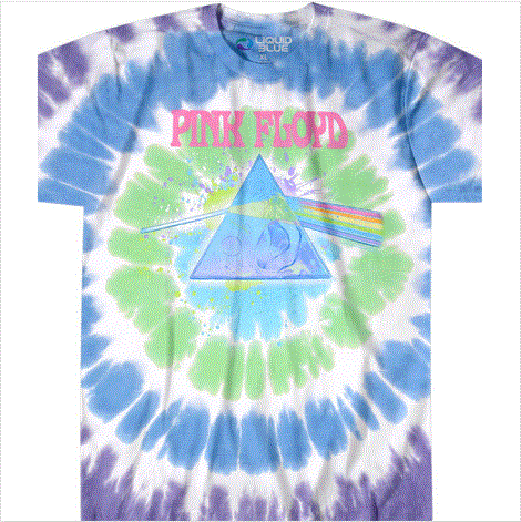 Liquid Blue - Pink Floyd Dark Side Oil Paint Tie-Dye T-Shirt