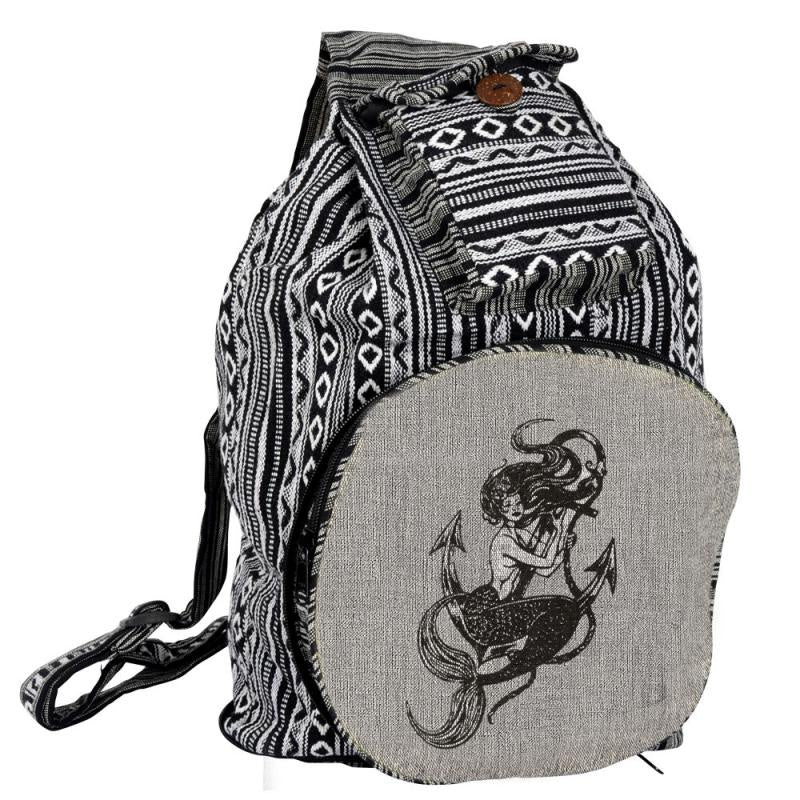 Black & White Convertible Backpack - Mermaid