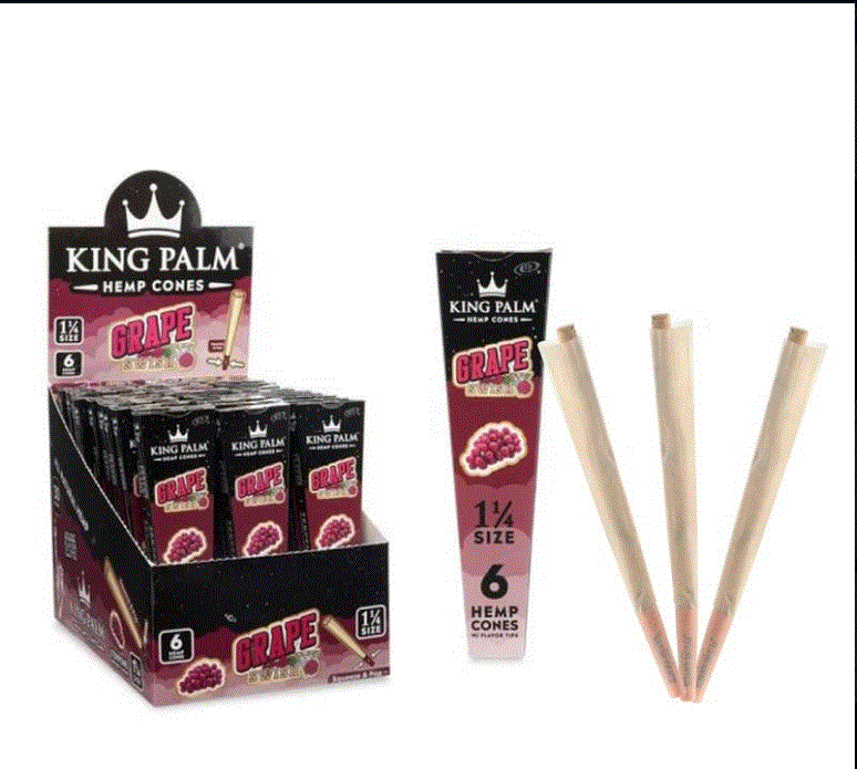 King Palm Hemp Cones 1 1/4 6pk - Grape Swish